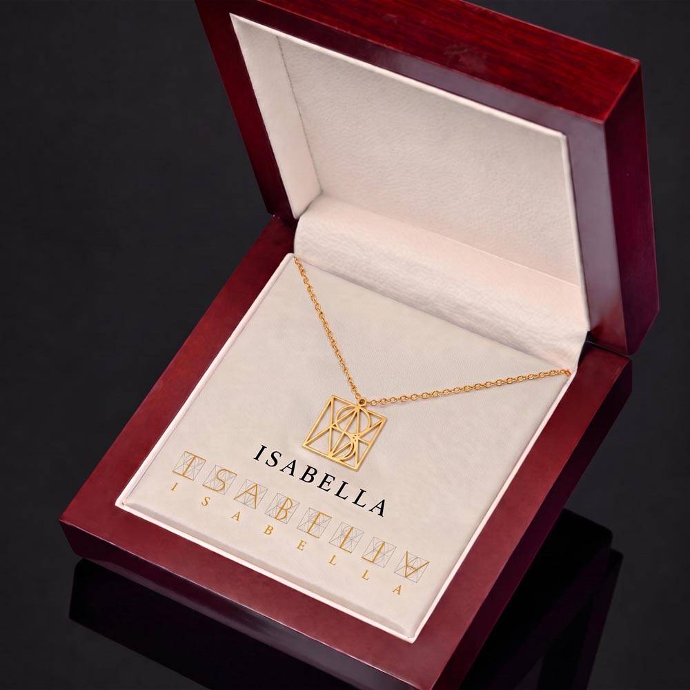 Personalized Geometric Monogram Name Necklace