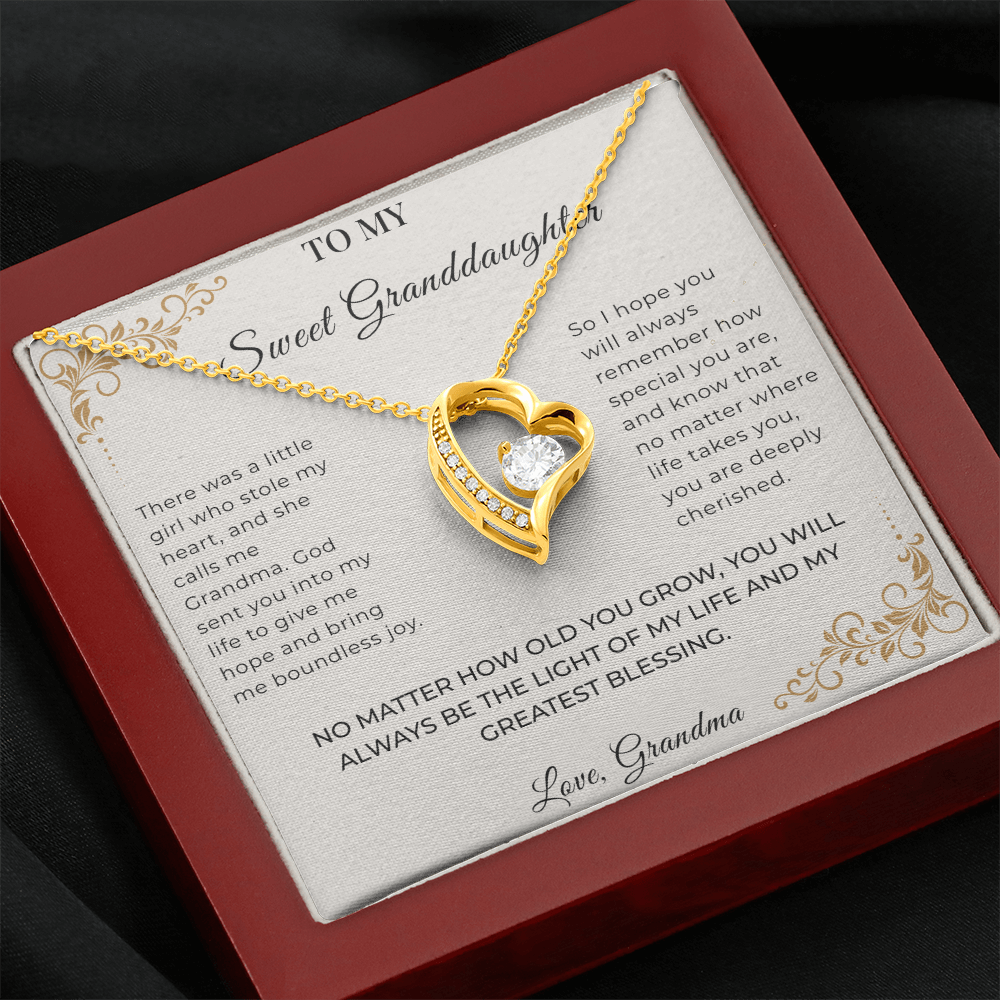 To My Granddaughter – Forever Love Necklace | Heartfelt Keepsake Gift from Grandma