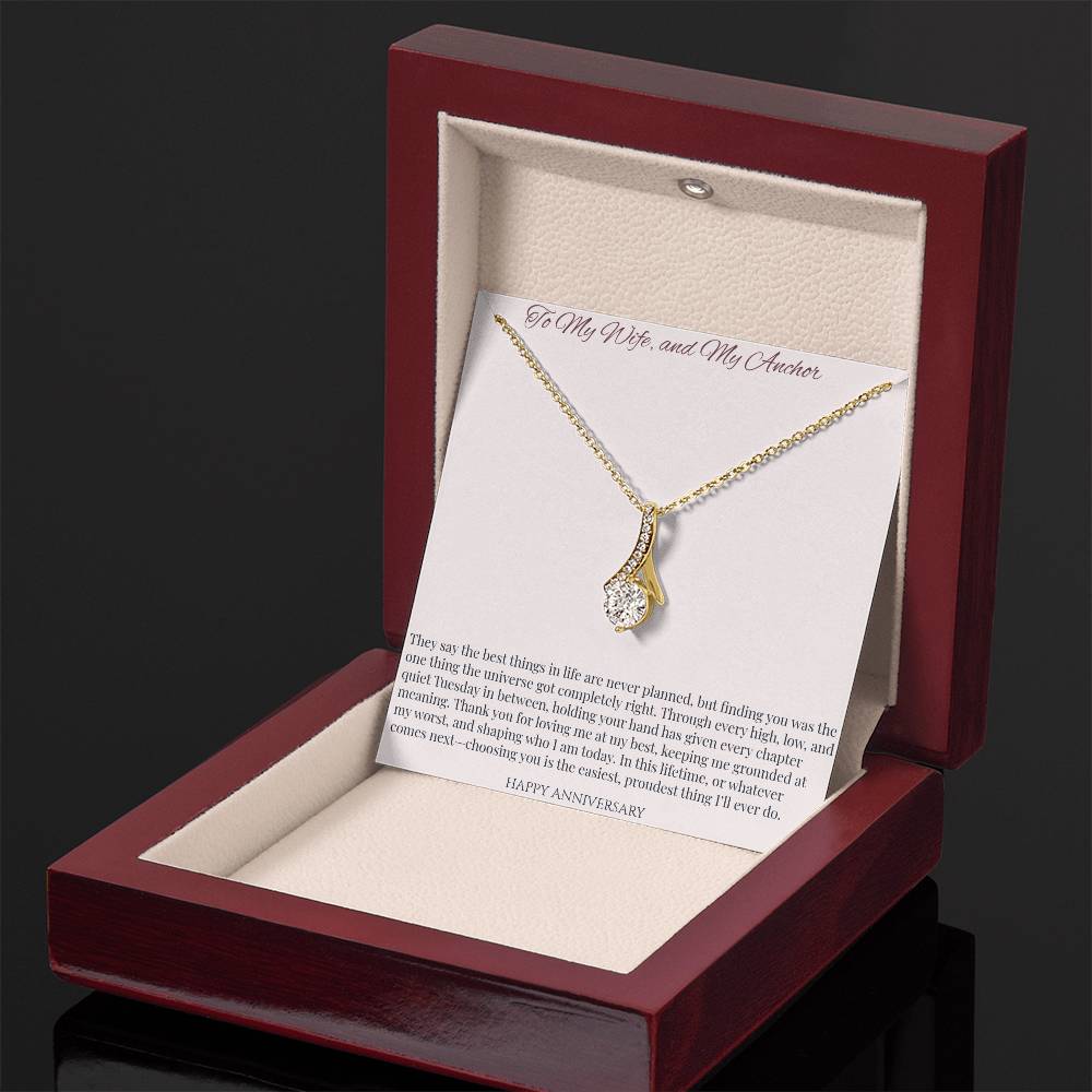 To My Wife & My Anchor Alluring Beauty Necklace | Anniversary Gift
