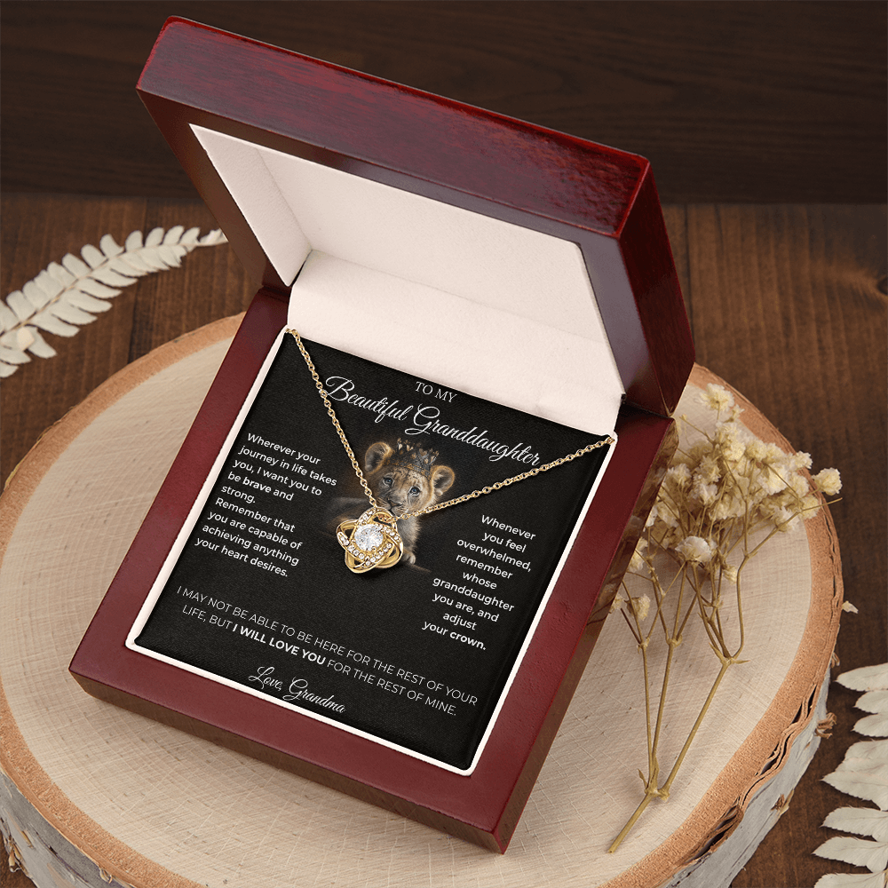 To My Granddaughter – Love Knot Necklace | Regal "Adjust Your Crown" Gift from Grandma