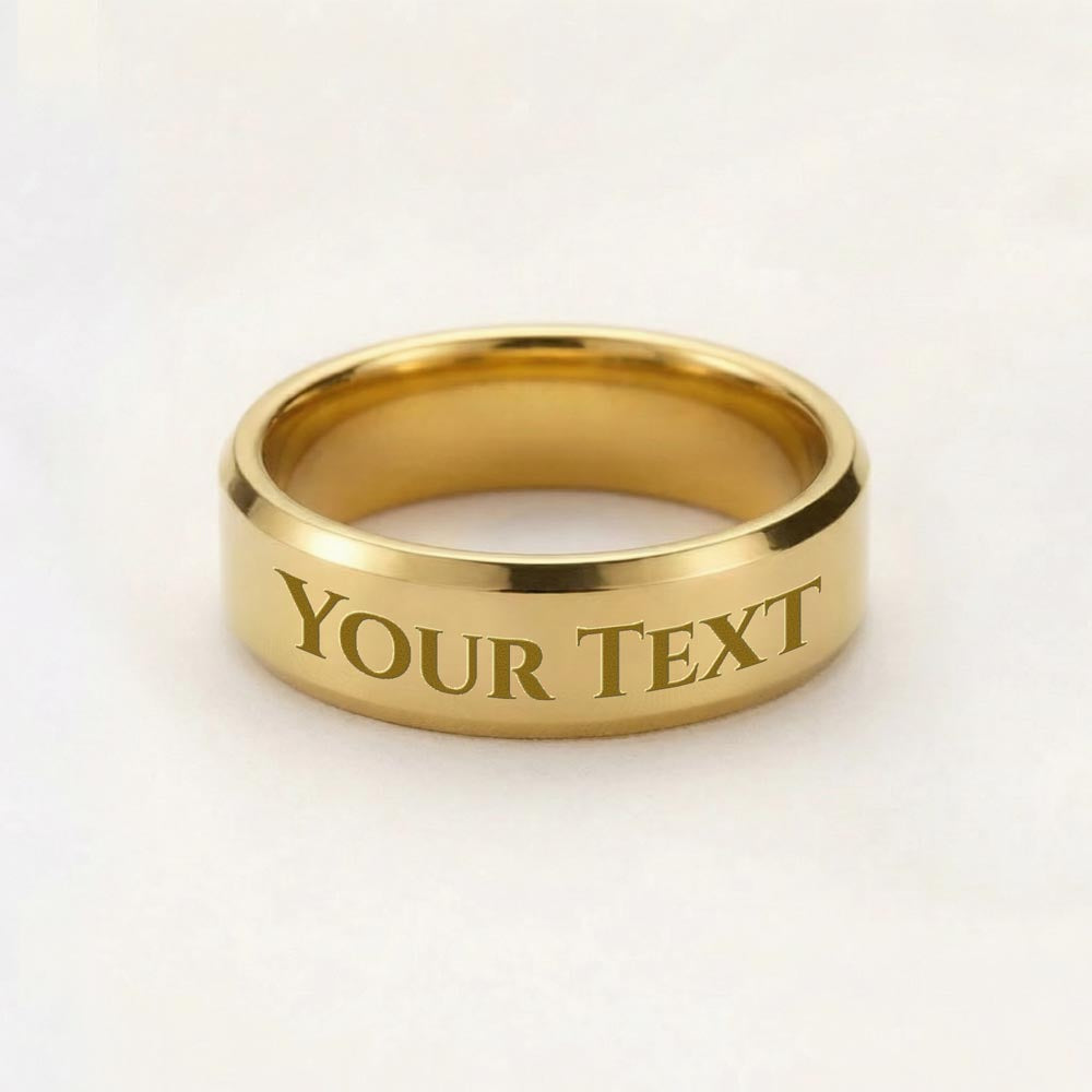 Custom Engraved Men's Ring – Personalized Band with Luxury Message Gift Box
