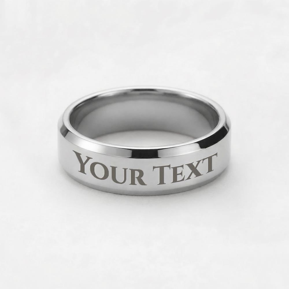 Personalized Engraved Men's Ring – Custom Message Band with Dark Luxury Gift Box