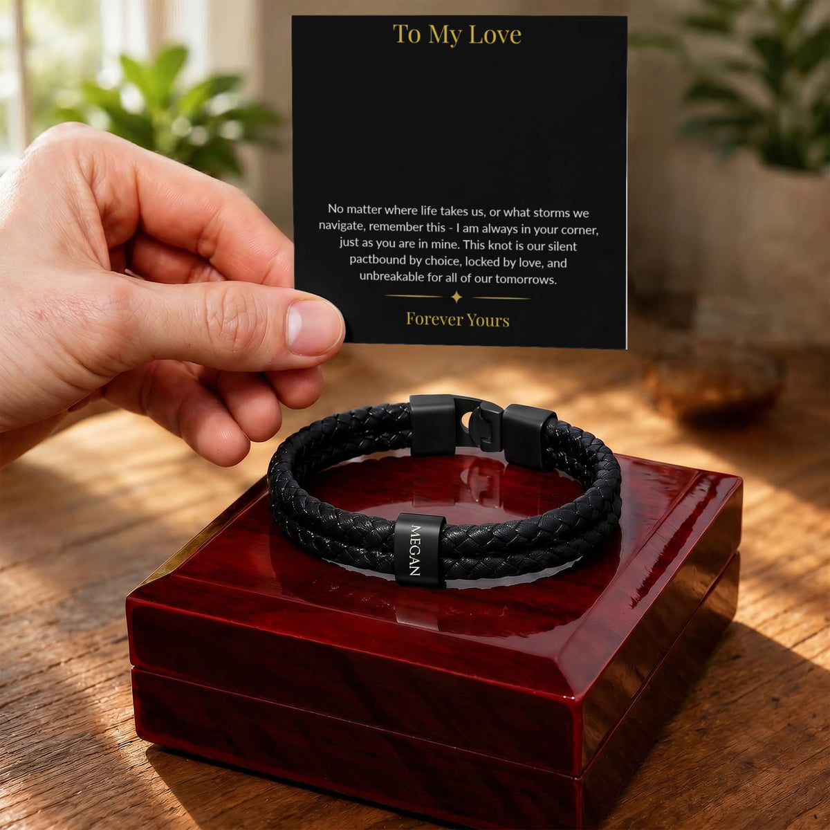 Custom Engraved Men's Personalized Name Bracelet | Anniversary & Father's Day Gift