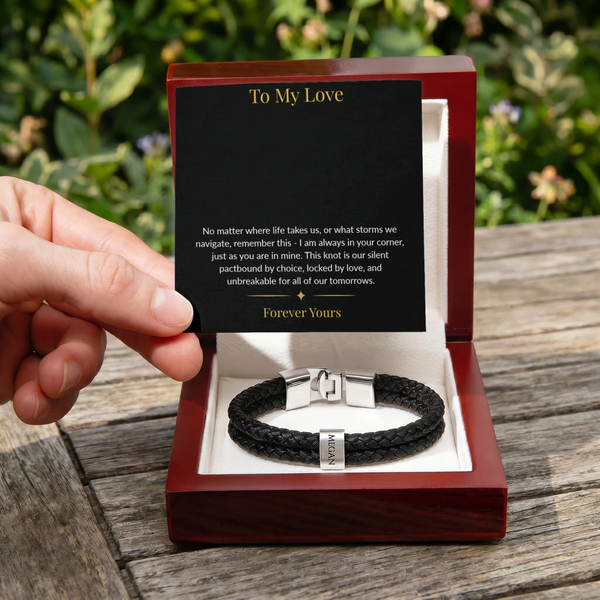 Custom Engraved Men's Personalized Name Bracelet | Anniversary & Father's Day Gift