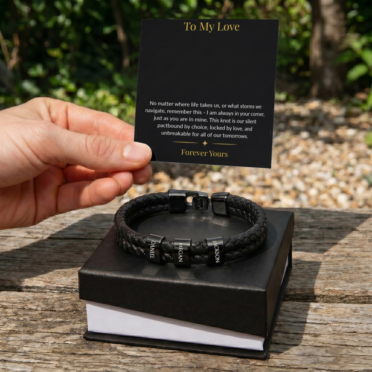 Custom Engraved Men's Personalized Name Bracelet | Anniversary & Father's Day Gift