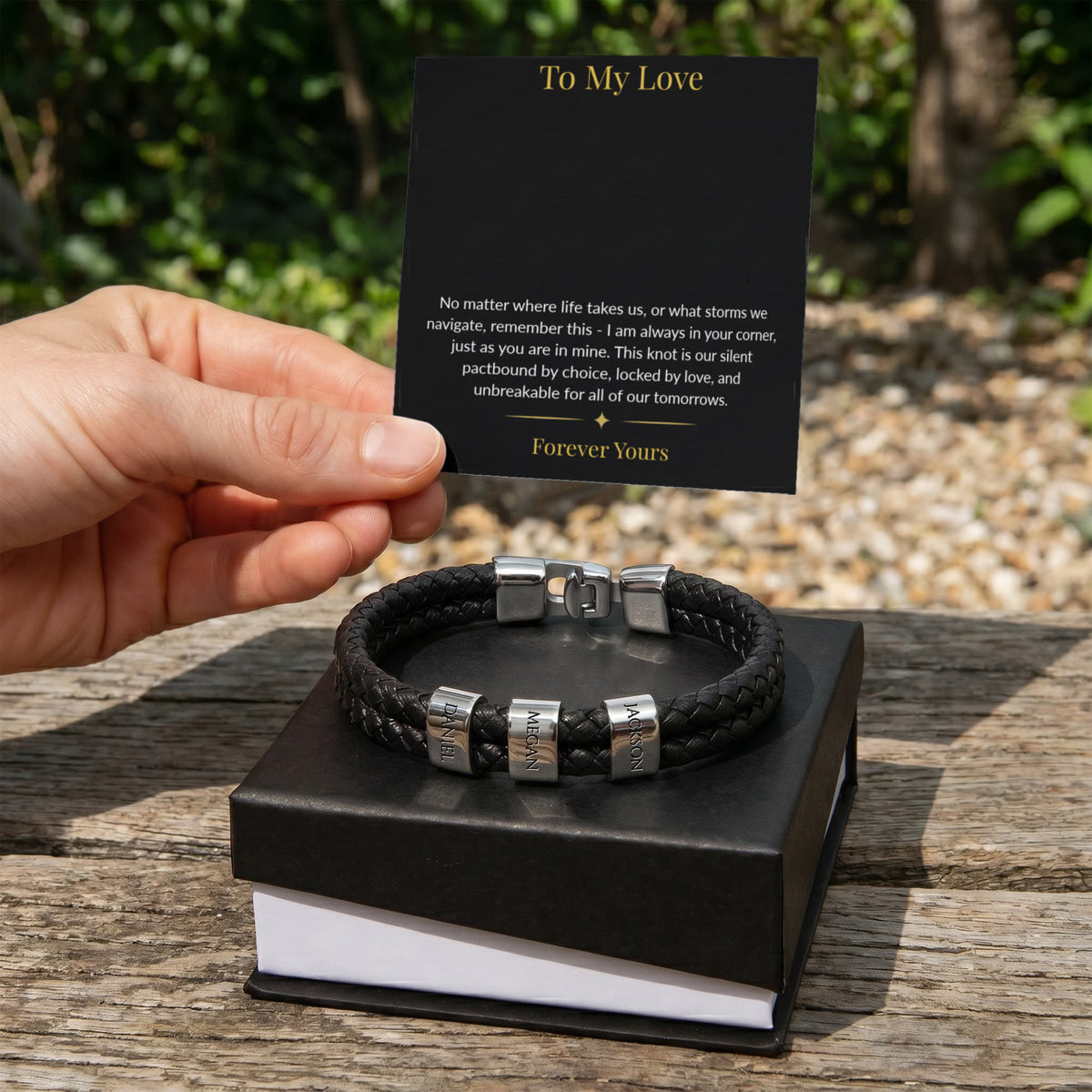 Custom Engraved Men's Personalized Name Bracelet | Anniversary & Father's Day Gift