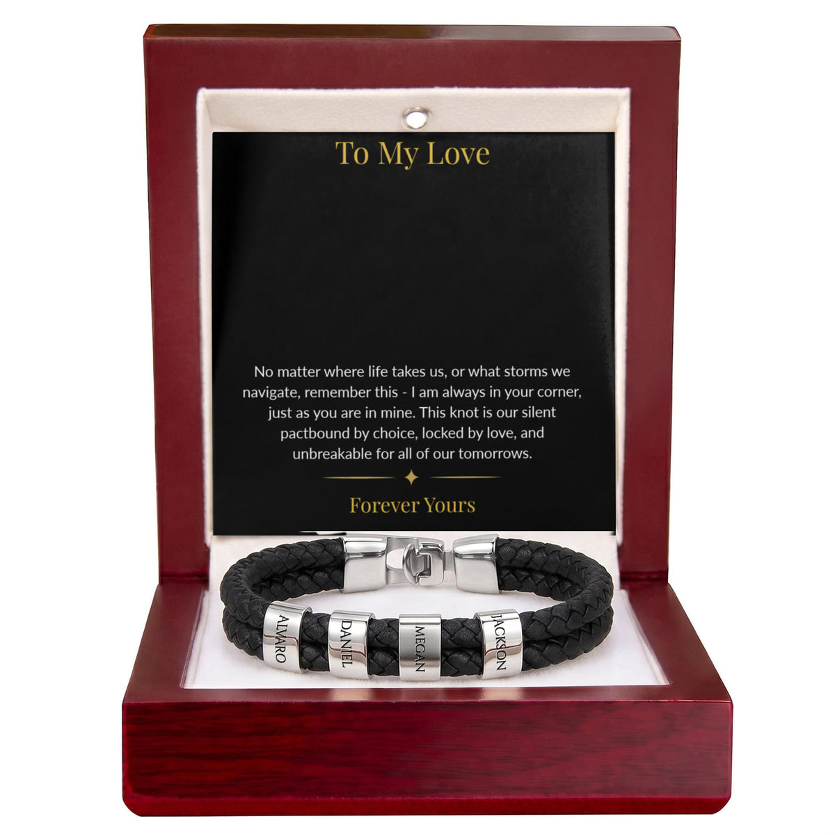 Custom Engraved Men's Personalized Name Bracelet | Anniversary & Father's Day Gift