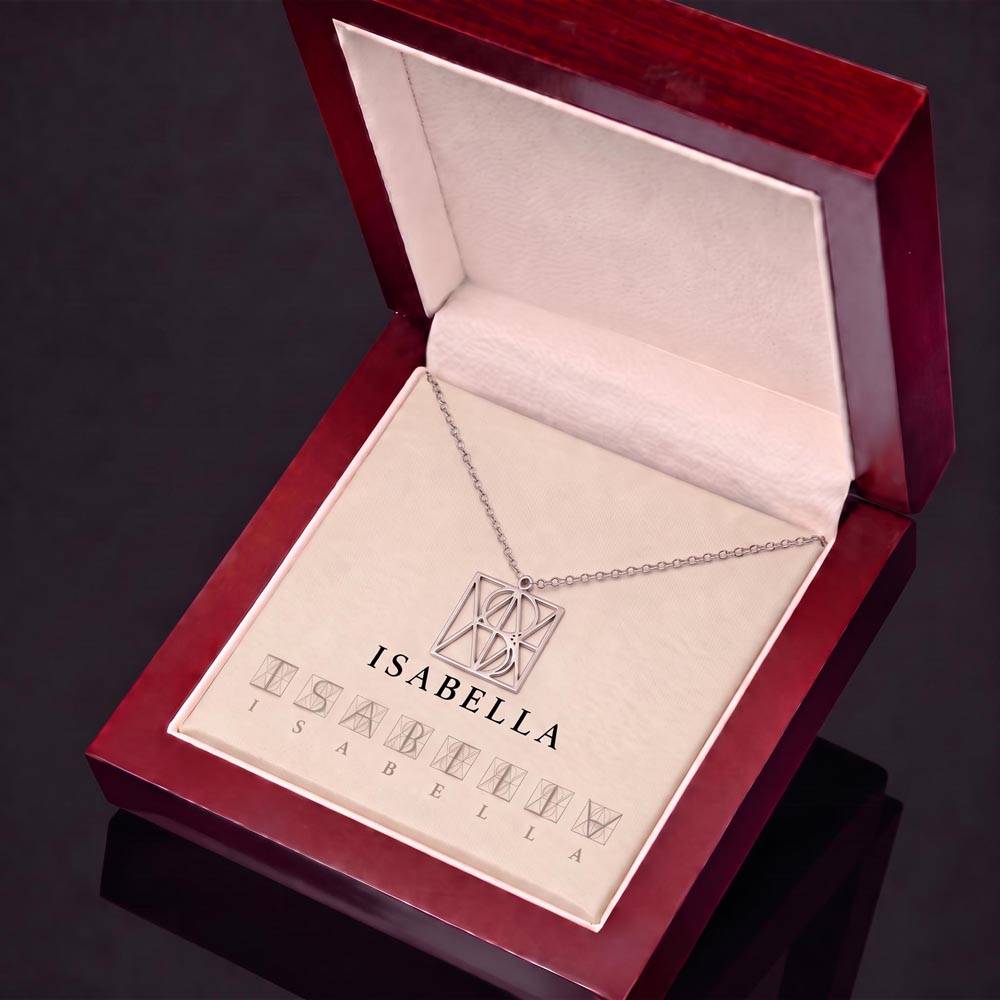 Personalized Geometric Monogram Name Necklace