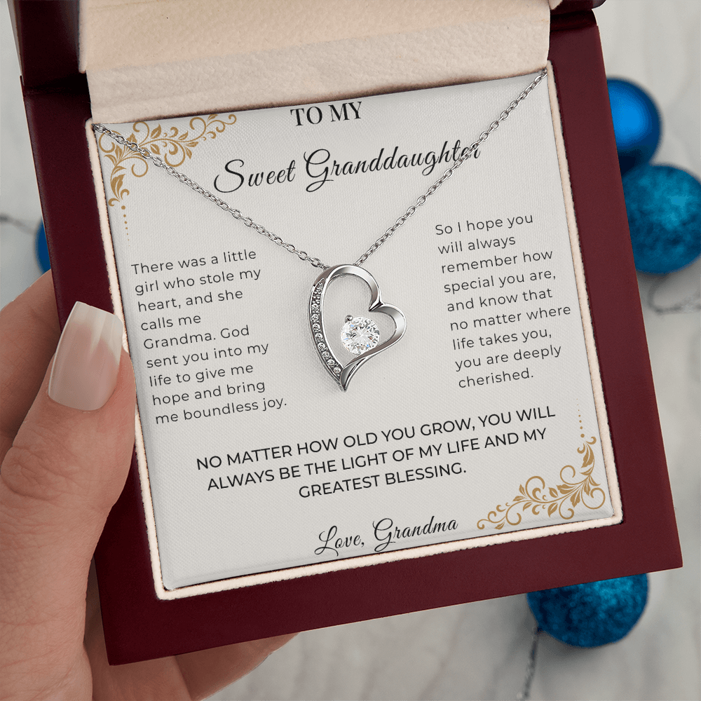 To My Granddaughter – Forever Love Necklace | Heartfelt Keepsake Gift from Grandma
