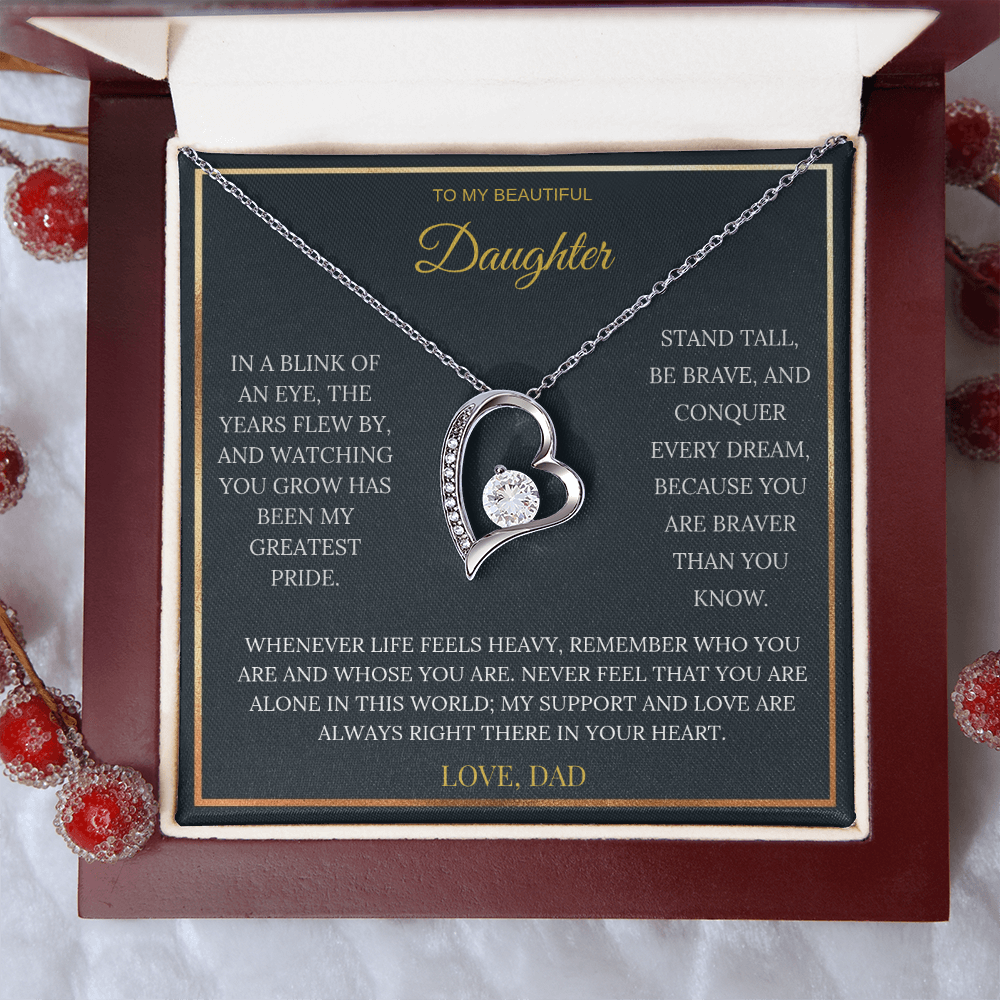 To My Beautiful Daughter – Forever Love Necklace | Sentimental Keepsake Gift from Dad