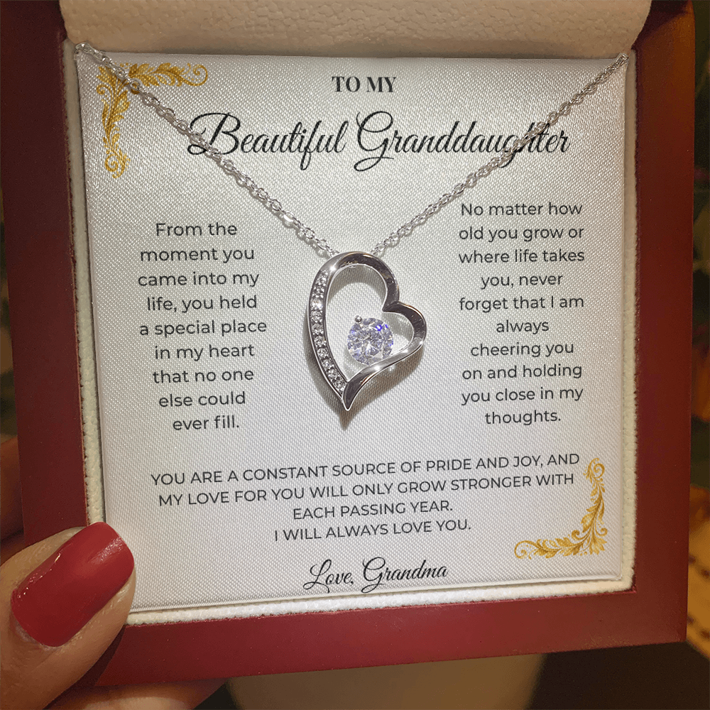 To My Granddaughter – Forever Love Necklace | Heartfelt Keepsake Gift from Grandma