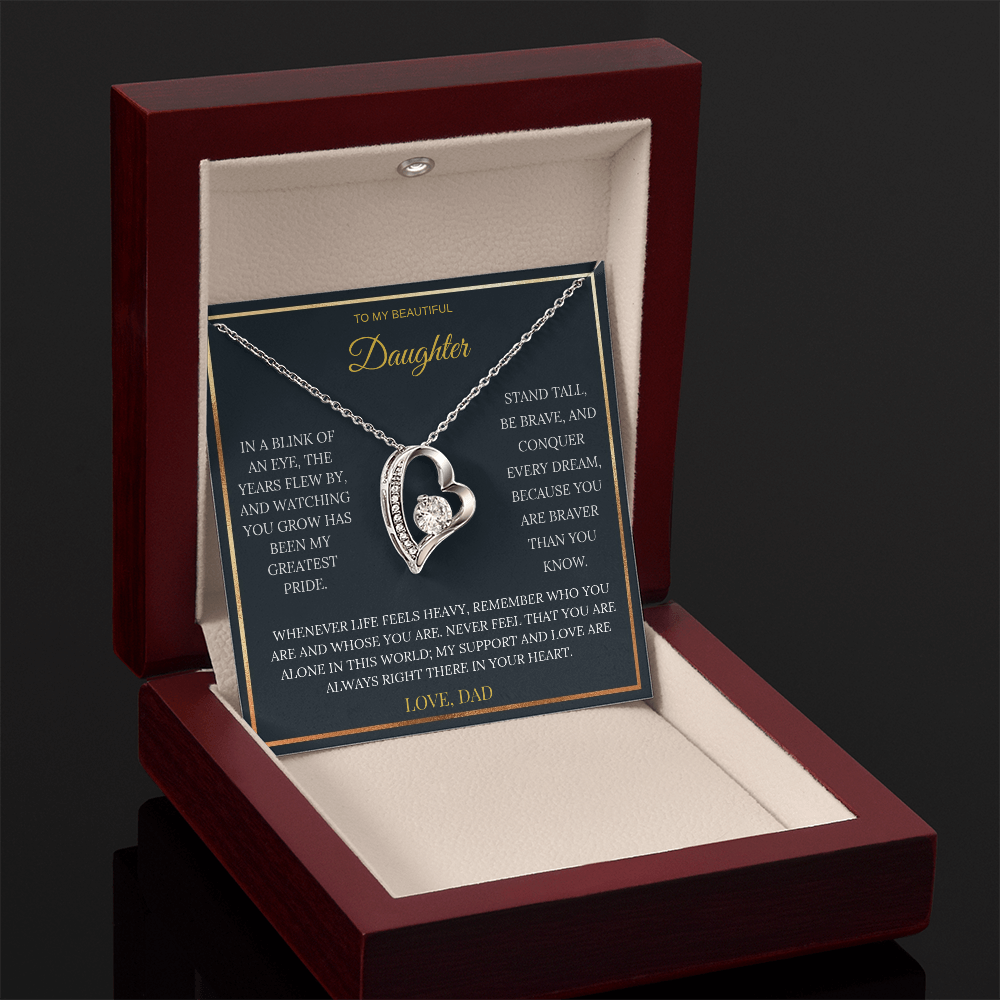 To My Beautiful Daughter – Forever Love Necklace | Sentimental Keepsake Gift from Dad