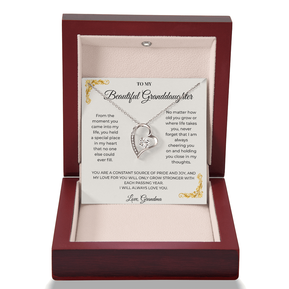 To My Granddaughter – Forever Love Necklace | Heartfelt Keepsake Gift from Grandma