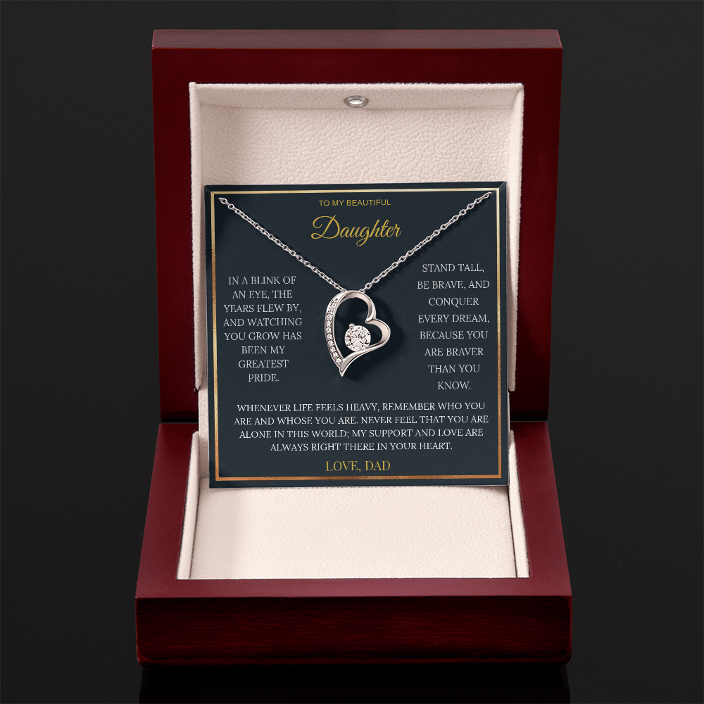 To My Beautiful Daughter – Forever Love Necklace | Sentimental Keepsake Gift from Dad