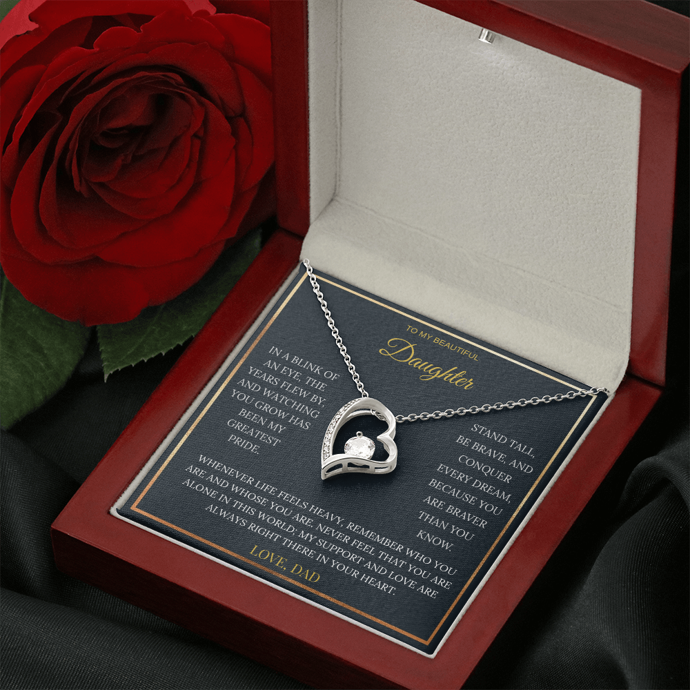 To My Beautiful Daughter – Forever Love Necklace | Sentimental Keepsake Gift from Dad