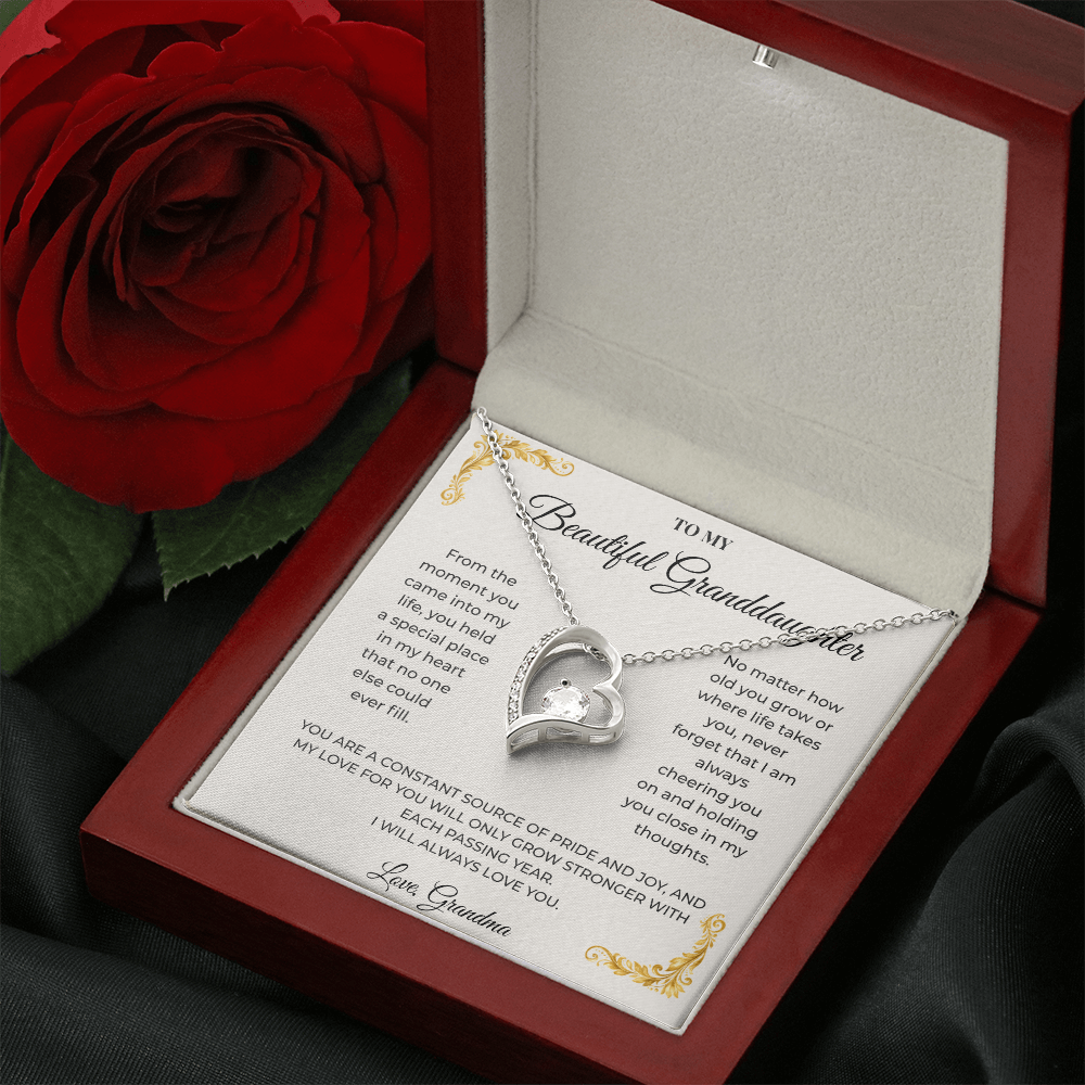 To My Granddaughter – Forever Love Necklace | Heartfelt Keepsake Gift from Grandma
