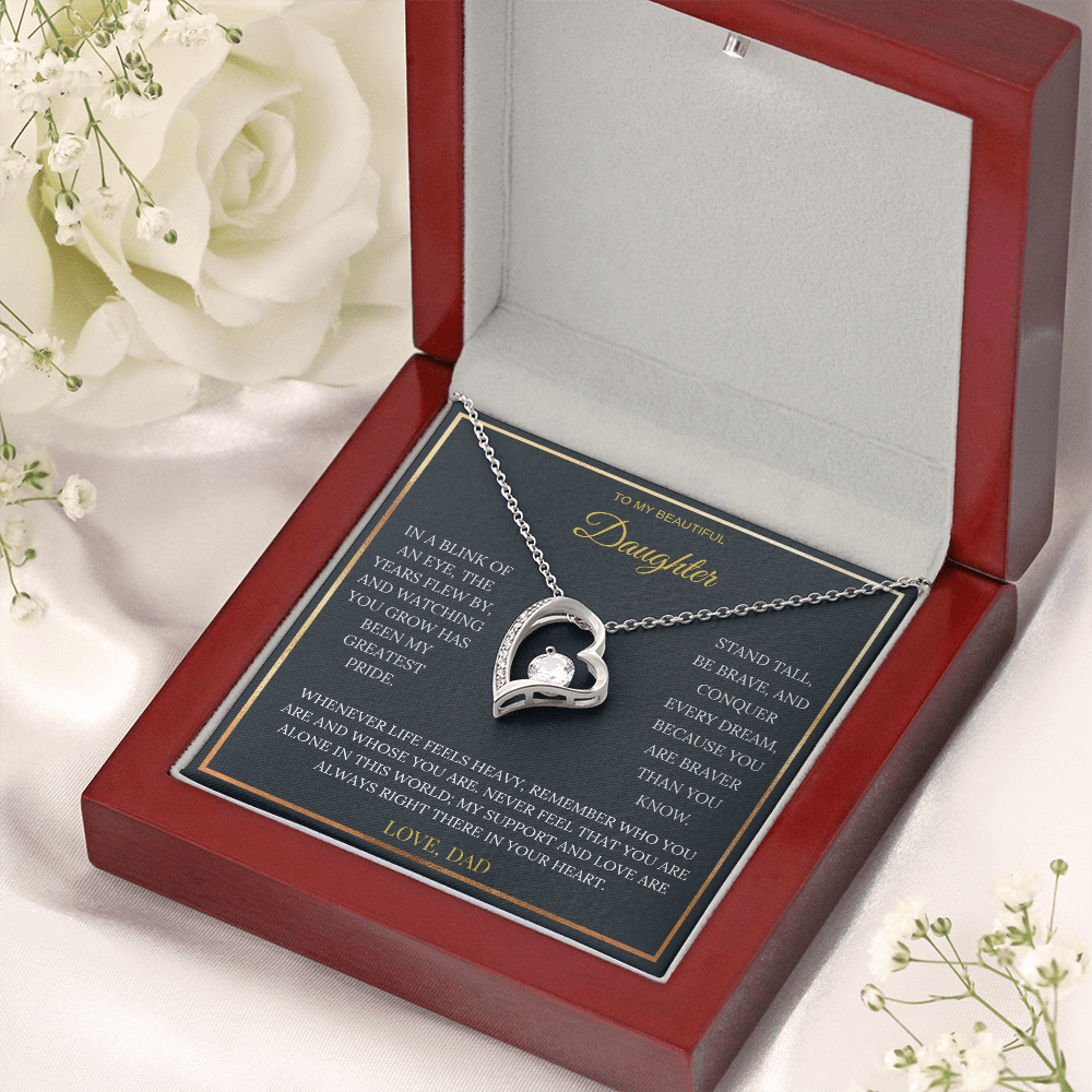 To My Beautiful Daughter – Forever Love Necklace | Sentimental Keepsake Gift from Dad