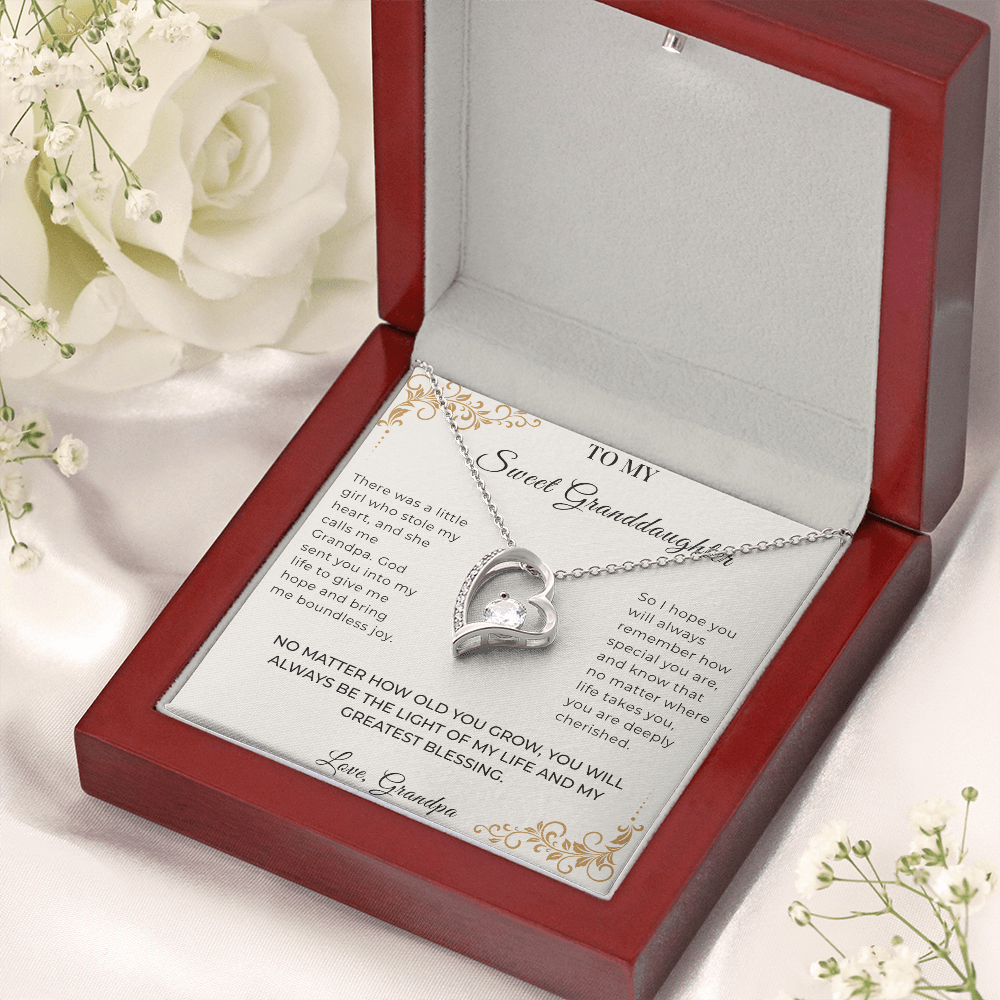 To My Granddaughter – Forever Love Necklace | Heartfelt Keepsake Gift from Grandpa