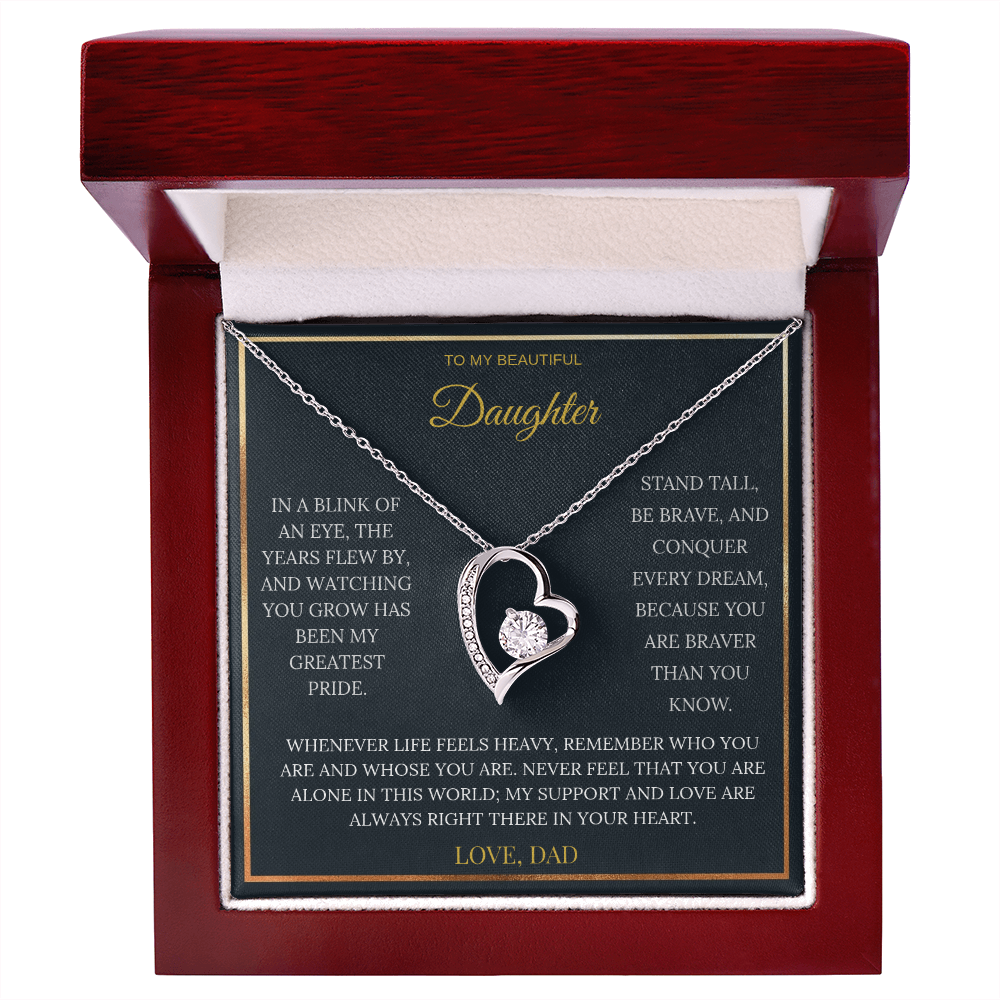 To My Beautiful Daughter – Forever Love Necklace | Sentimental Keepsake Gift from Dad