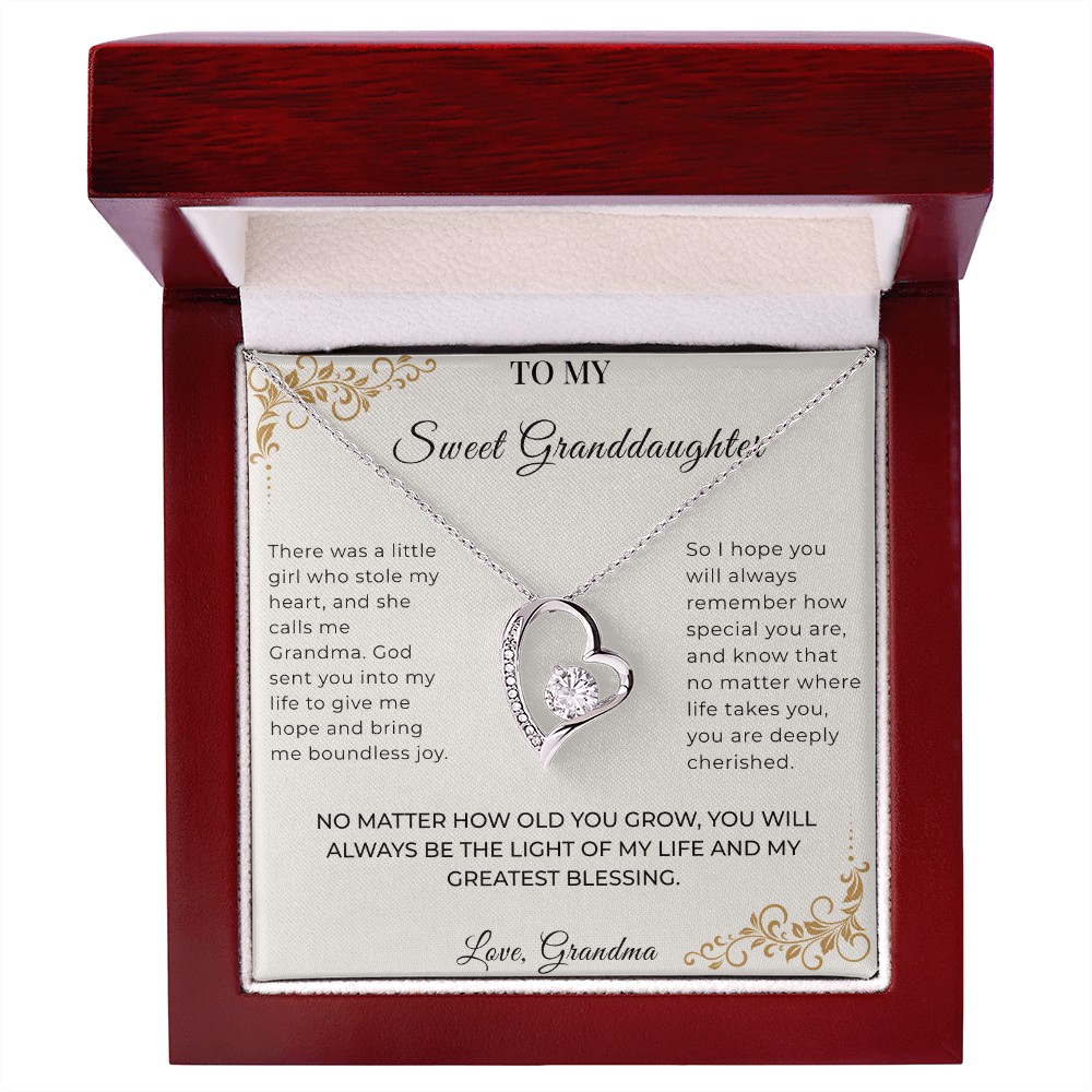 To My Granddaughter – Forever Love Necklace | Heartfelt Keepsake Gift from Grandma