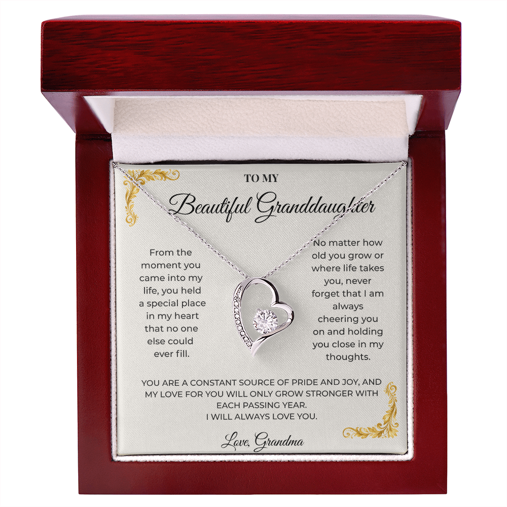 To My Granddaughter – Forever Love Necklace | Heartfelt Keepsake Gift from Grandma