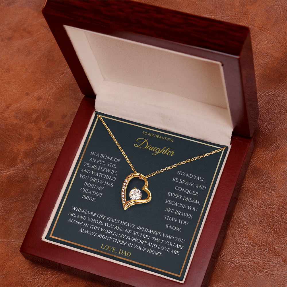 To My Beautiful Daughter – Forever Love Necklace | Sentimental Keepsake Gift from Dad