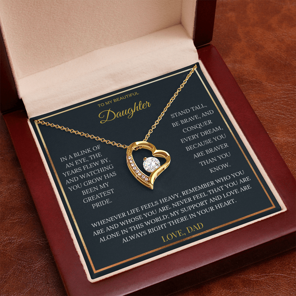 To My Beautiful Daughter – Forever Love Necklace | Sentimental Keepsake Gift from Dad