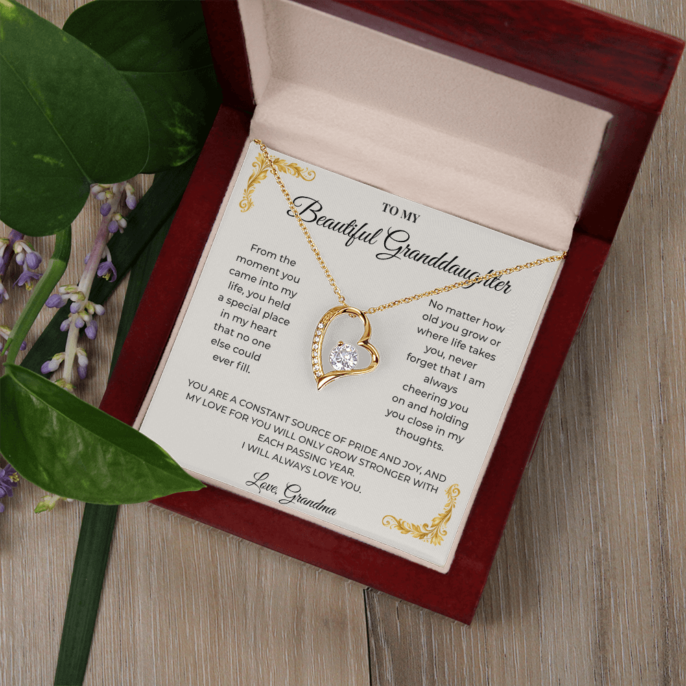 To My Granddaughter – Forever Love Necklace | Heartfelt Keepsake Gift from Grandma