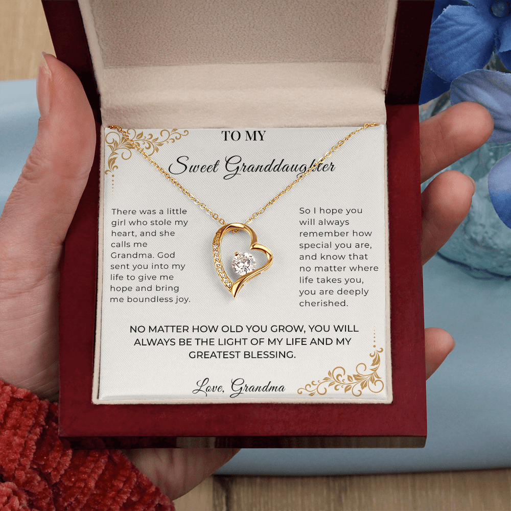 To My Granddaughter – Forever Love Necklace | Heartfelt Keepsake Gift from Grandma