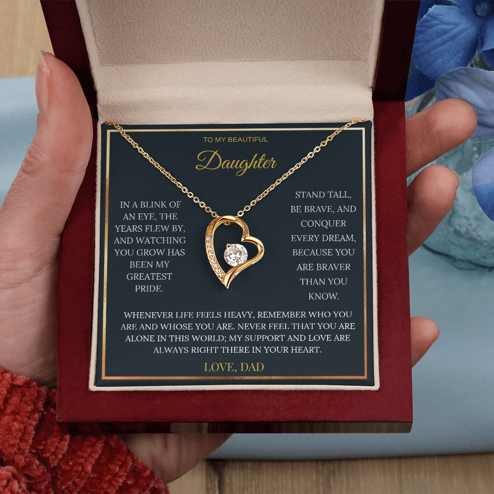To My Beautiful Daughter – Forever Love Necklace | Sentimental Keepsake Gift from Dad