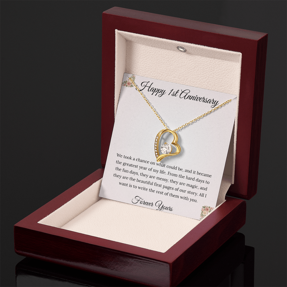 1st Anniversary Gift for Wife - "Messy & Magic" Forever Love Necklace