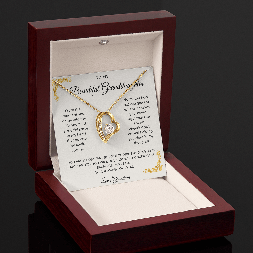To My Granddaughter – Forever Love Necklace | Heartfelt Keepsake Gift from Grandma