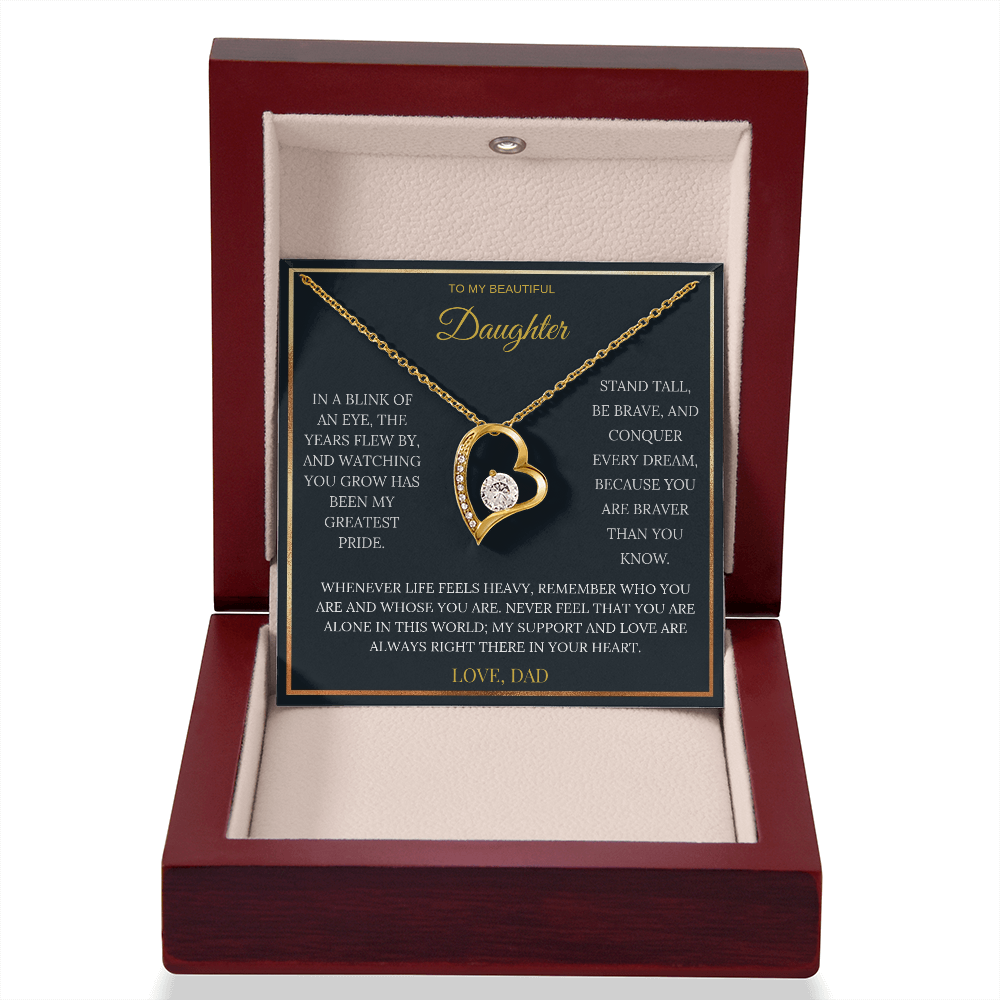 To My Beautiful Daughter – Forever Love Necklace | Sentimental Keepsake Gift from Dad