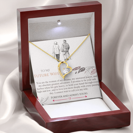 Forever Love Heart Pendant Necklace, 14k White Gold Finish