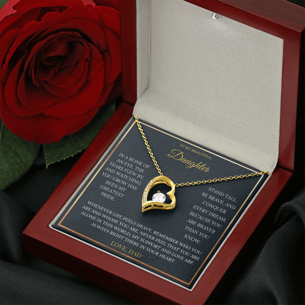 To My Beautiful Daughter – Forever Love Necklace | Sentimental Keepsake Gift from Dad