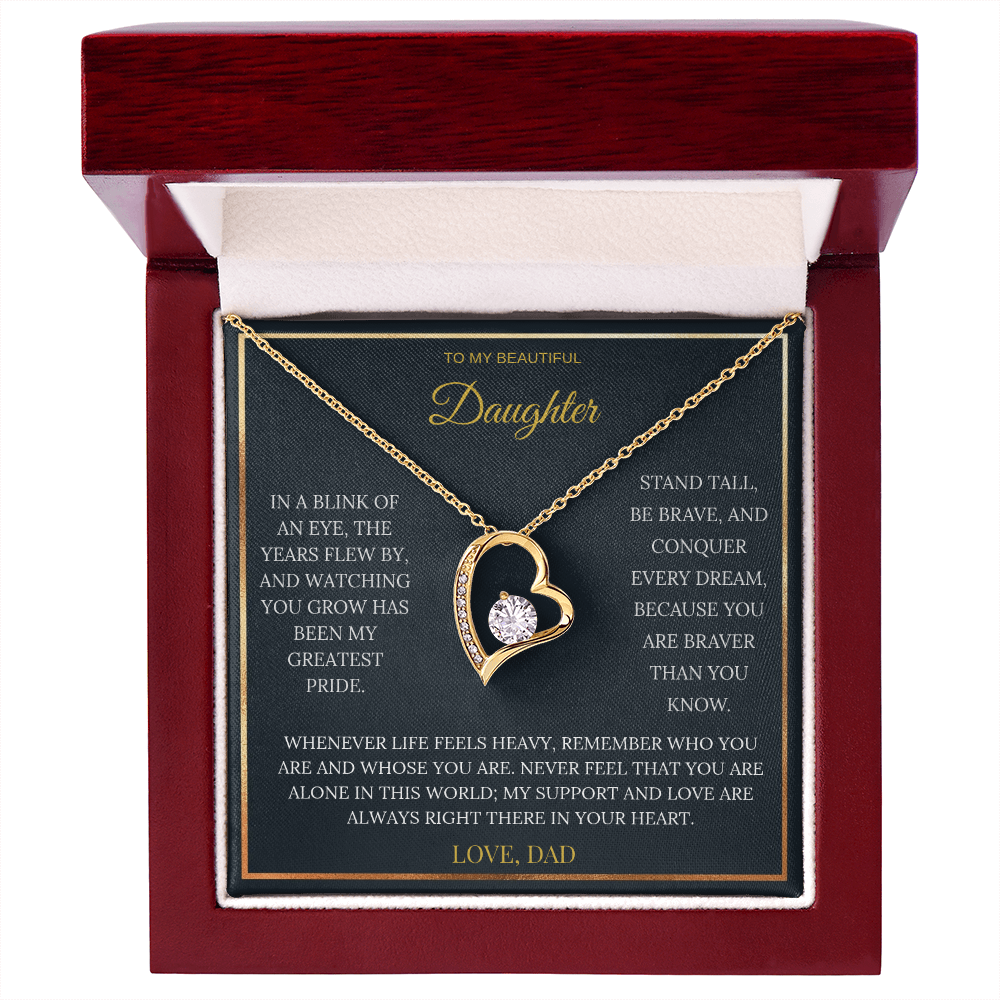 To My Beautiful Daughter – Forever Love Necklace | Sentimental Keepsake Gift from Dad