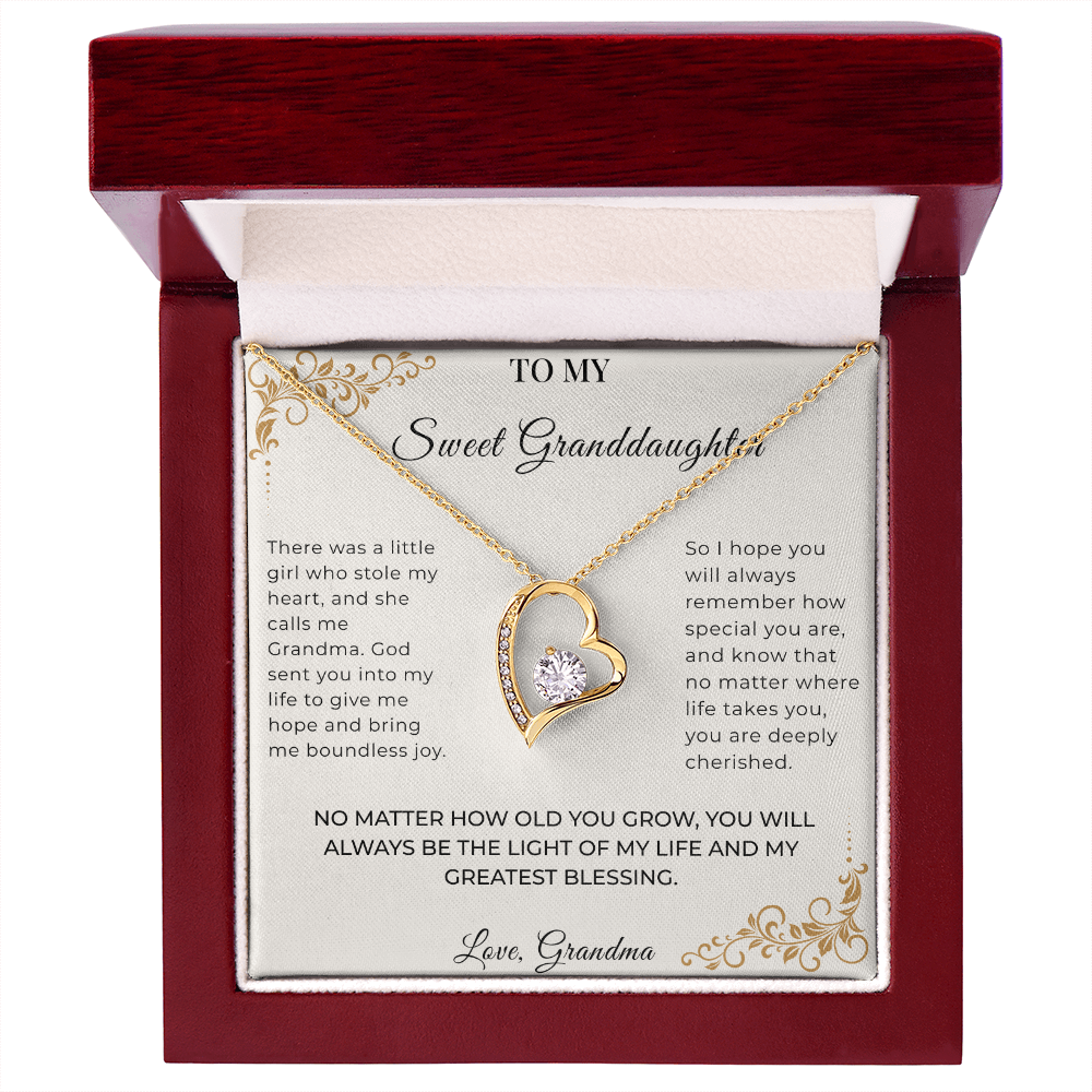 To My Granddaughter – Forever Love Necklace | Heartfelt Keepsake Gift from Grandma