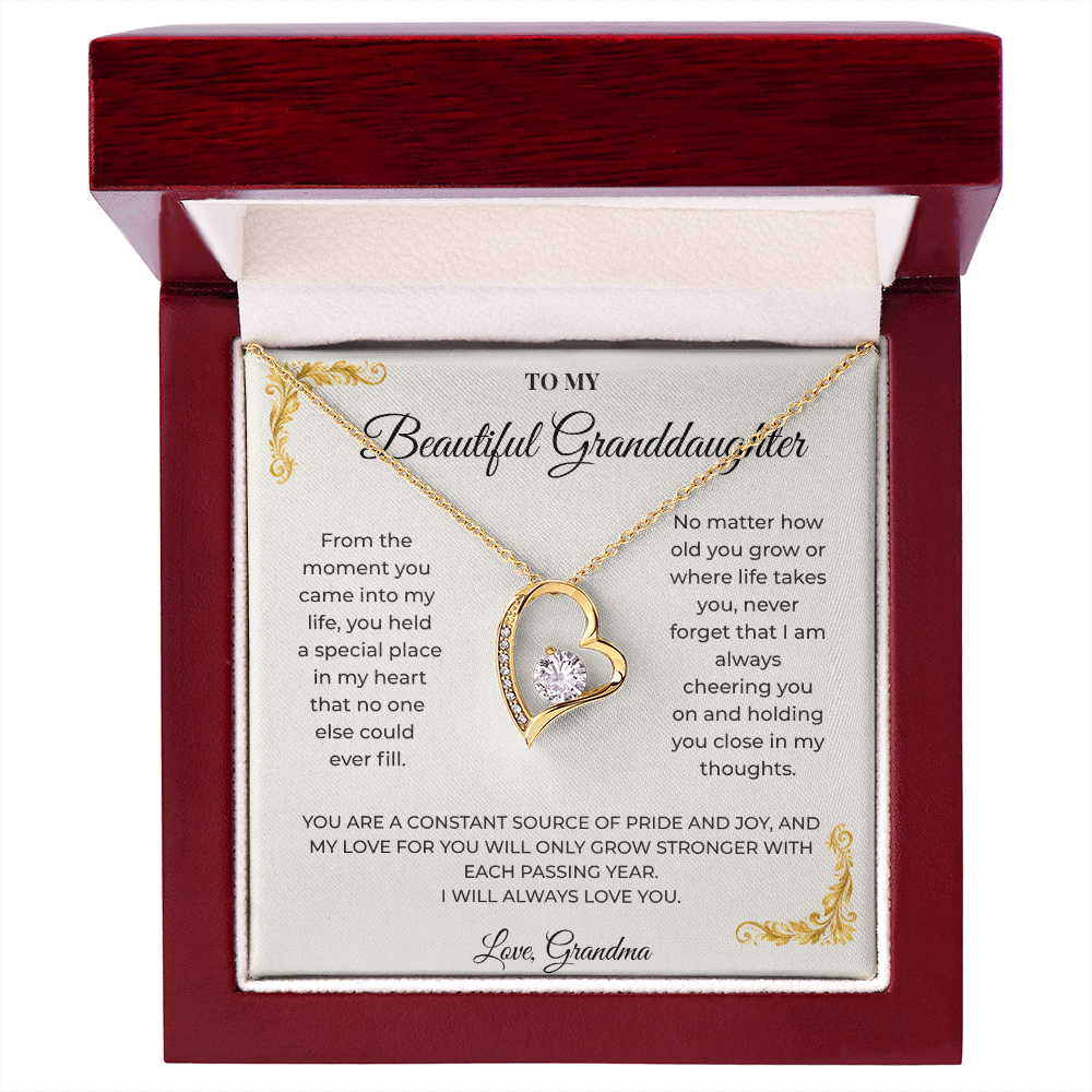 To My Granddaughter – Forever Love Necklace | Heartfelt Keepsake Gift from Grandma