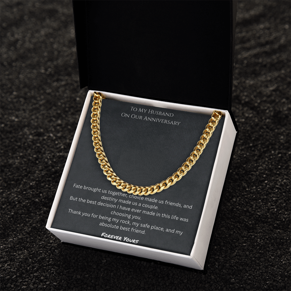 To My Husband Anniversary Gift - Men's Cuban Link Chain