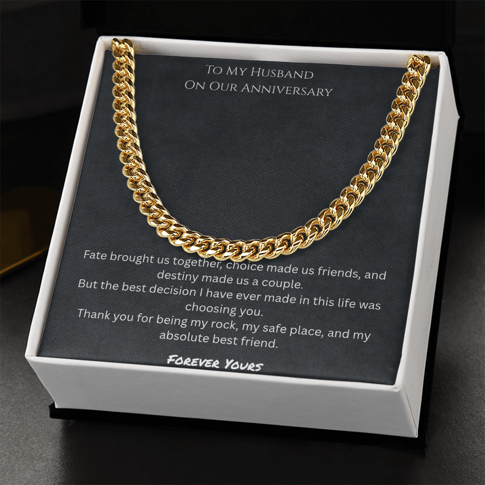 To My Husband Anniversary Gift - Men's Cuban Link Chain