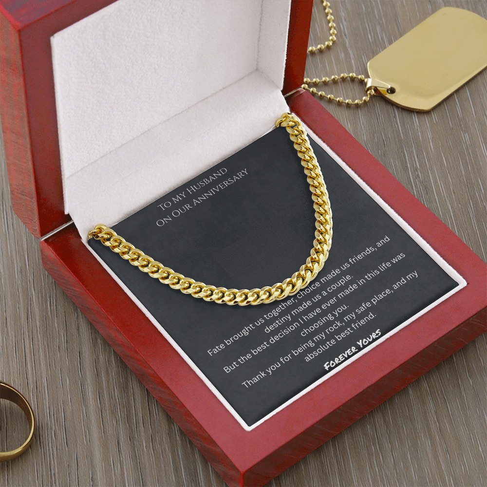 To My Husband Anniversary Gift - Men's Cuban Link Chain