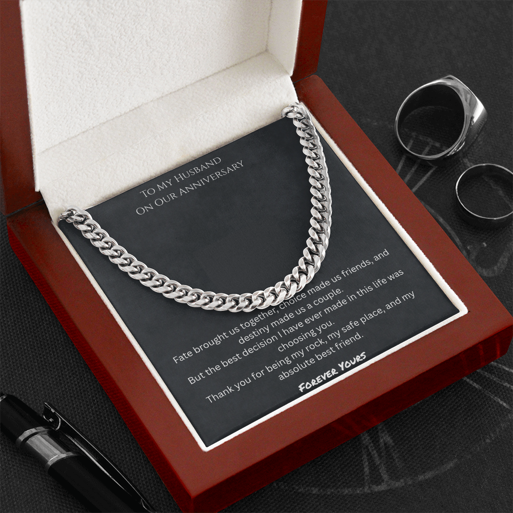 To My Husband Anniversary Gift - Men's Cuban Link Chain