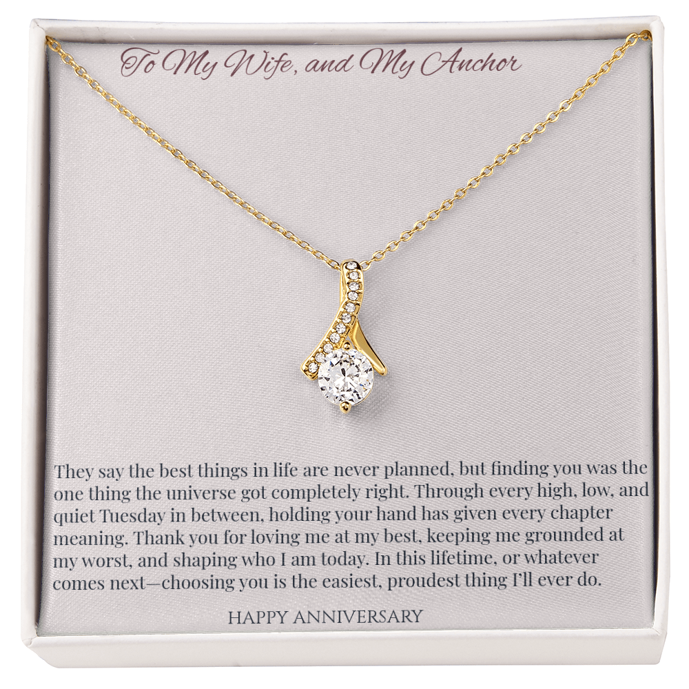 To My Wife & My Anchor Alluring Beauty Necklace | Anniversary Gift