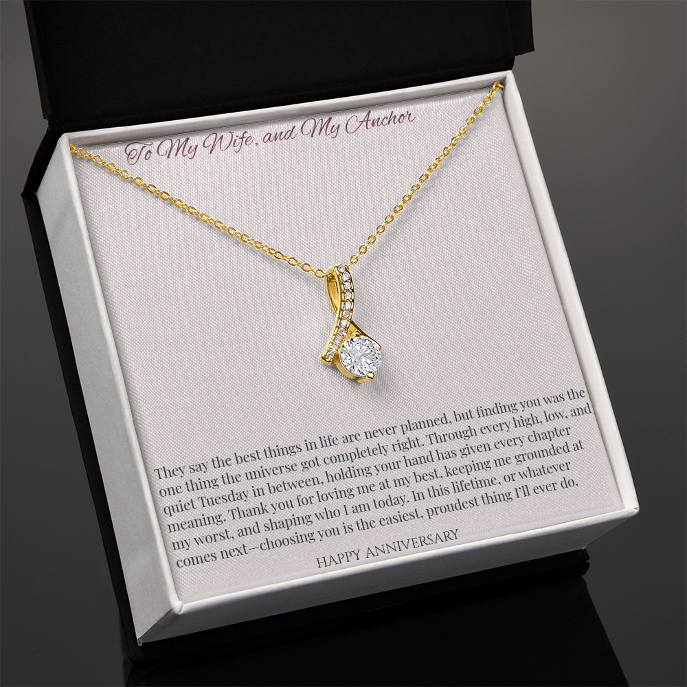 To My Wife & My Anchor Alluring Beauty Necklace | Anniversary Gift