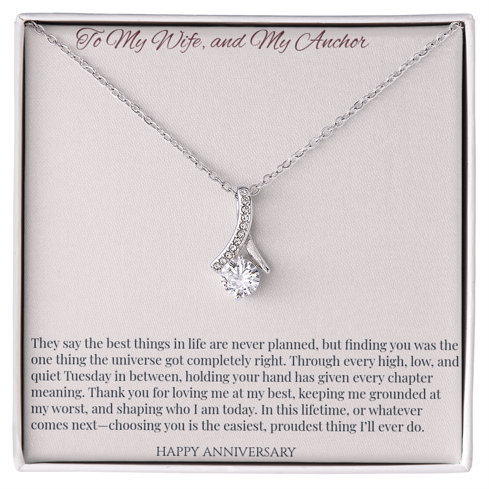 To My Wife & My Anchor Alluring Beauty Necklace | Anniversary Gift