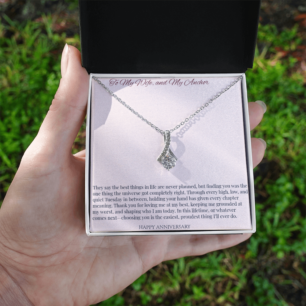 To My Wife & My Anchor Alluring Beauty Necklace | Anniversary Gift