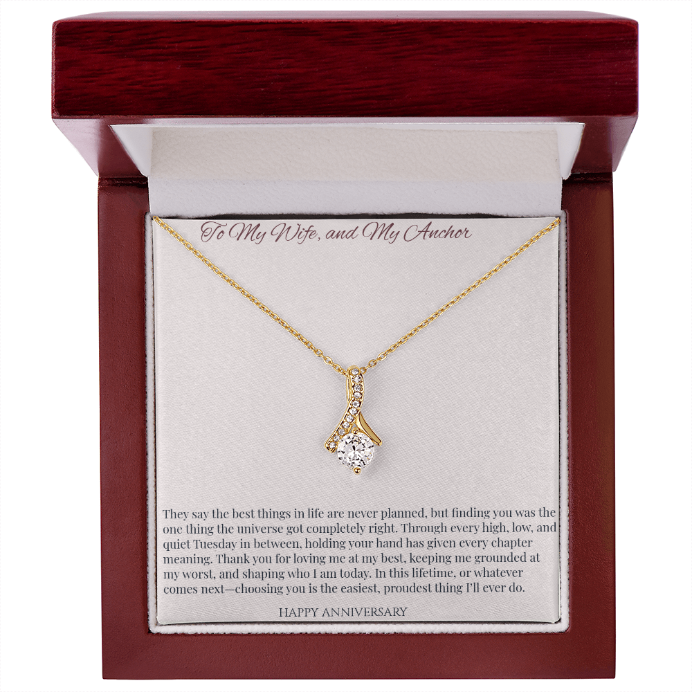 To My Wife & My Anchor Alluring Beauty Necklace | Anniversary Gift