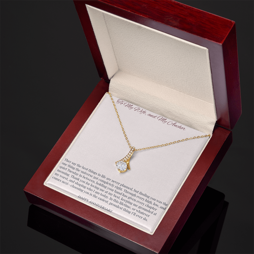 To My Wife & My Anchor Alluring Beauty Necklace | Anniversary Gift