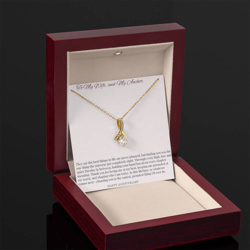 To My Wife & My Anchor Alluring Beauty Necklace | Anniversary Gift