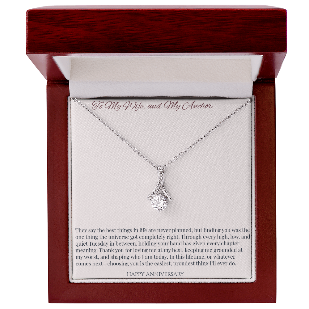 To My Wife & My Anchor Alluring Beauty Necklace | Anniversary Gift